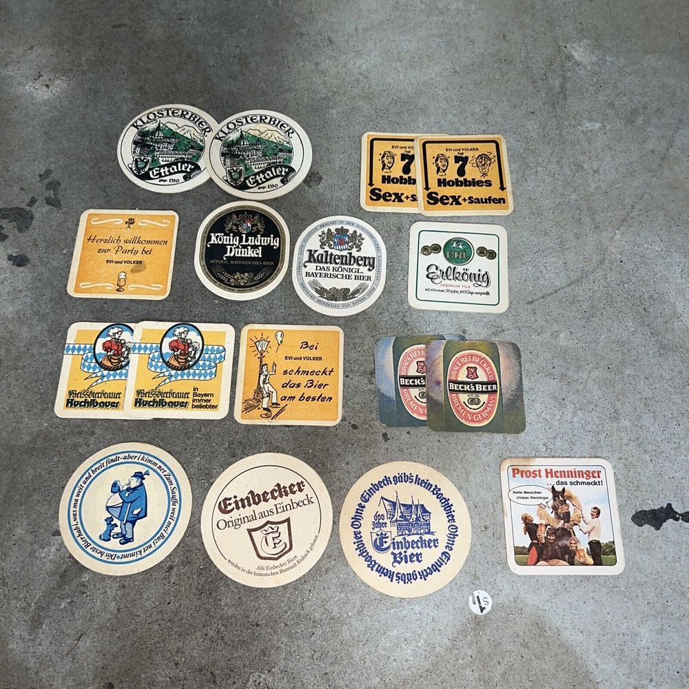 Lot Of 17 Vintage‎ German Beer Coasters